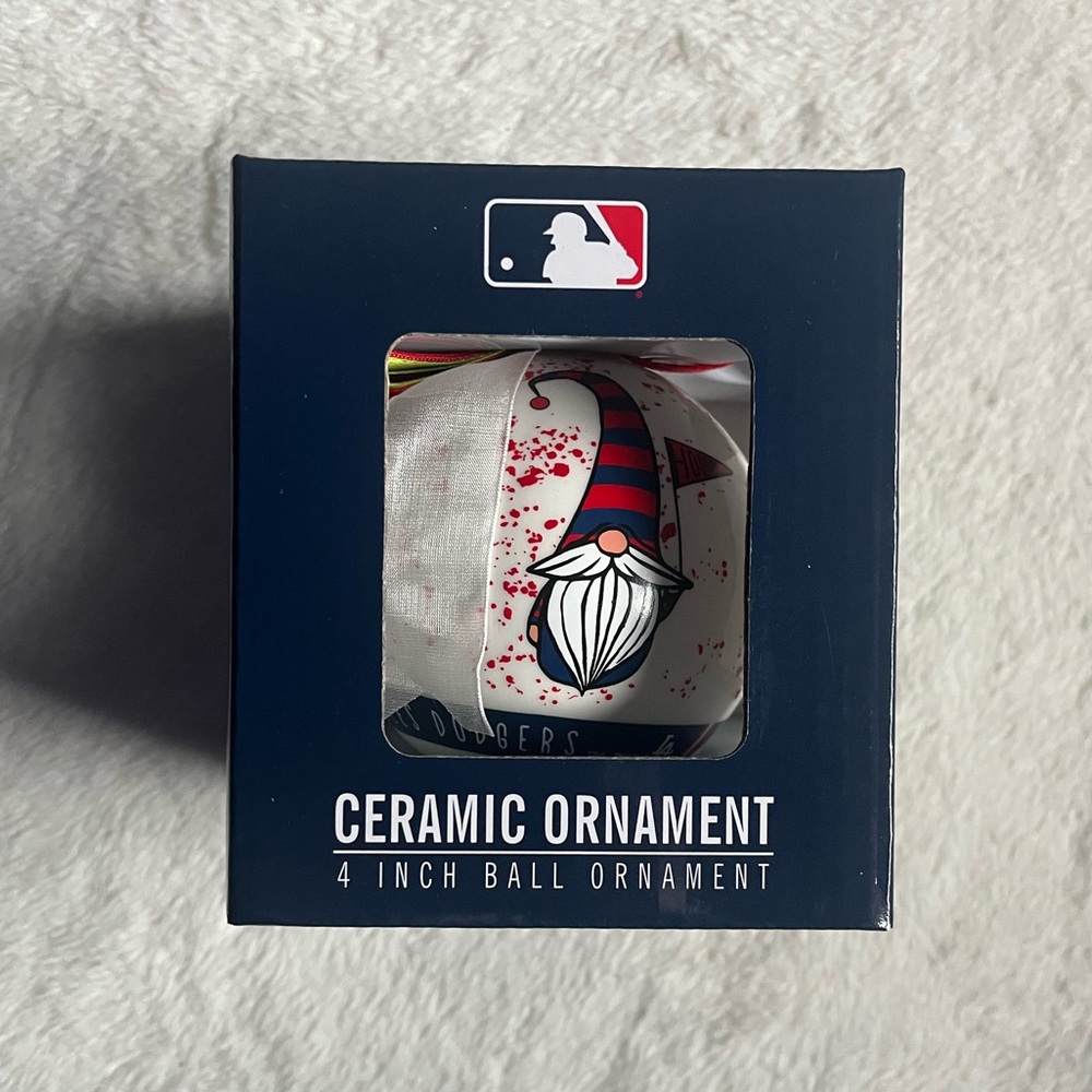 MLB Los Angeles Dodgers Ceramic Ornament - Red and White